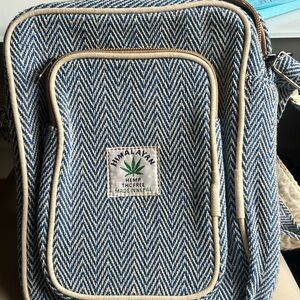 Blue and Cream Hemp Bag